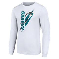 San Jose Sharks Starter Color Scratch Long-Sleeve T-Shirt - White - NHL 201074637