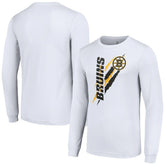Boston Bruins Starter Color Scratch Long-Sleeve T-Shirt - White - NHL 201074662