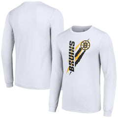 Boston Bruins Starter Color Scratch Long-Sleeve T-Shirt - White - NHL 201074662