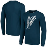 Tampa Bay Lightning Starter Color Scratch Long-Sleeve T-Shirt - Navy - NHL 201074669