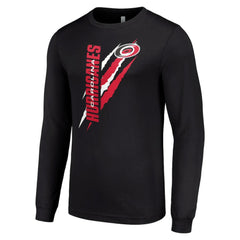 Carolina Hurricanes Starter Color Scratch Long-Sleeve T-Shirt - Black - NHL 201074677