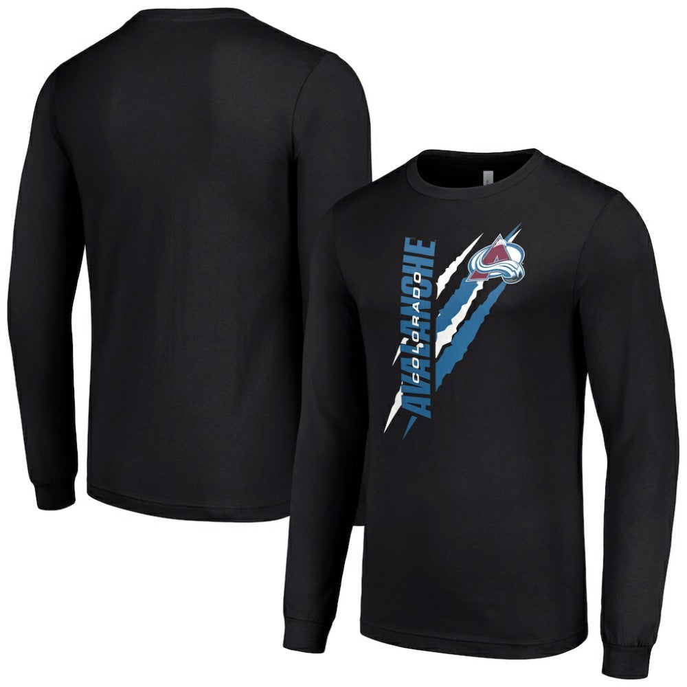 Colorado Avalanche Starter Color Scratch Long-Sleeve T-Shirt - Black - NHL 201074680