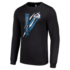 Colorado Avalanche Starter Color Scratch Long-Sleeve T-Shirt - Black - NHL 201074680