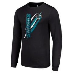 San Jose Sharks Starter Color Scratch Long-Sleeve T-Shirt - Black - NHL 201074684