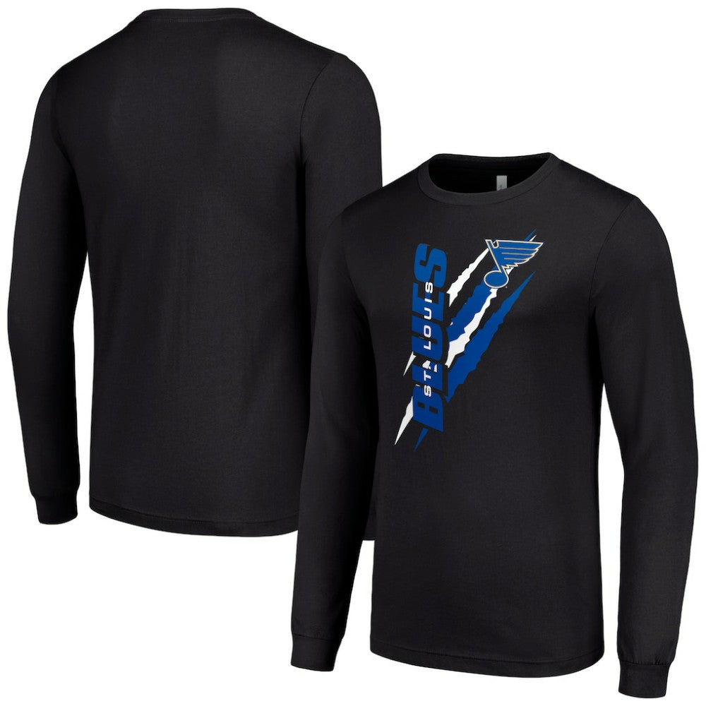 St. Louis Blues Starter Color Scratch Long-Sleeve T-Shirt - Black - NHL 201074686