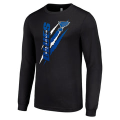 St. Louis Blues Starter Color Scratch Long-Sleeve T-Shirt - Black - NHL 201074686