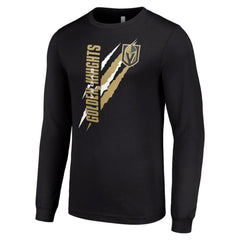 Vegas Golden Knights Starter Color Scratch Long-Sleeve T-Shirt - Black - NHL 201074690