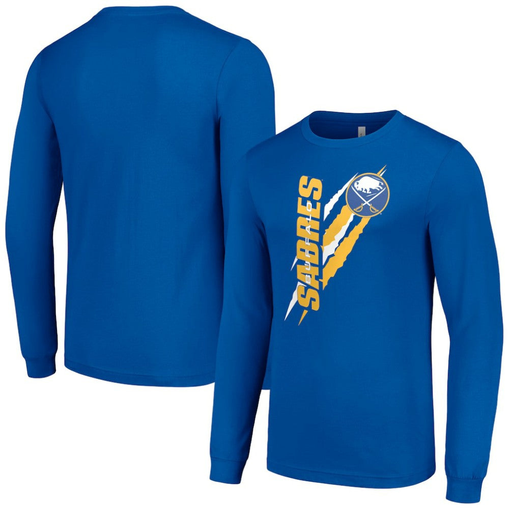 Buffalo Sabres Starter Color Scratch Long-Sleeve T-Shirt - Royal - NHL 201074698