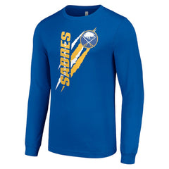 Buffalo Sabres Starter Color Scratch Long-Sleeve T-Shirt - Royal - NHL 201074698
