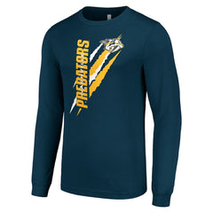 Nashville Predators Starter Color Scratch Long-Sleeve T-Shirt - Navy - NHL 201074711