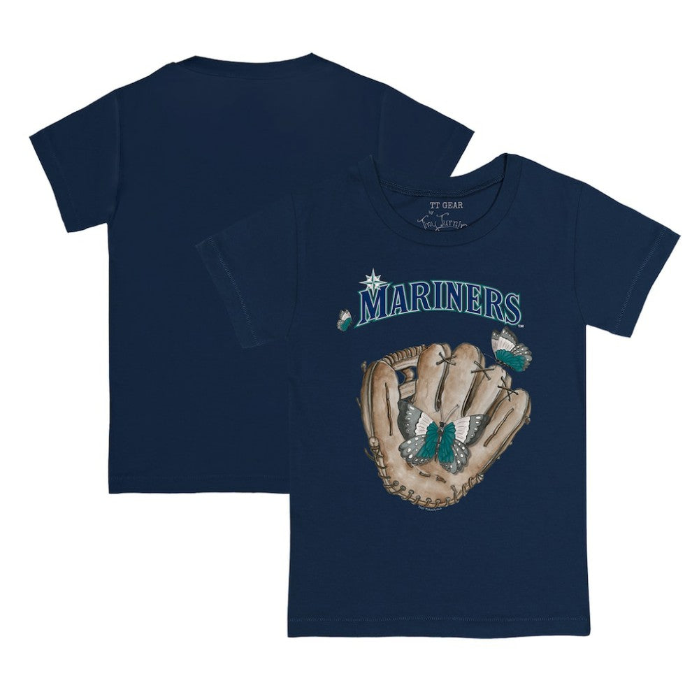 Seattle Mariners Tiny Turnip Youth Butterfly Glove T-Shirt - Navy - MLB Sale
