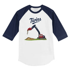 Minnesota Twins Tiny Turnip Youth Excavator 3/4-Sleeve Raglan T-Shirt - White/Navy - MLB Discount