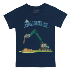 Seattle Mariners Tiny Turnip Youth Excavator T-Shirt - Navy - MLB Discount