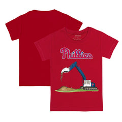 Philadelphia Phillies Tiny Turnip Youth Excavator T-Shirt - Red - MLB Lifestyle