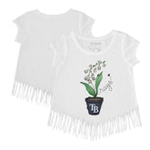 Tampa Bay Rays Tiny Turnip Girls Youth Lilies & Ladybugs Fringe T-Shirt - White - MLB Online