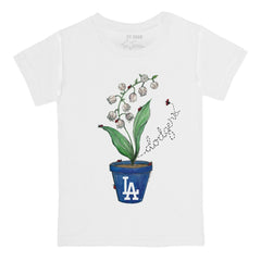 Los Angeles Dodgers Tiny Turnip Youth Lilies & Ladybugs T-Shirt - White - MLB Discount