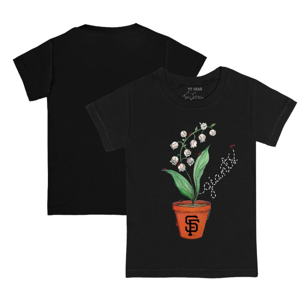 San Francisco Giants Tiny Turnip Youth Lilies & Ladybugs T-Shirt - Black - MLB Sale