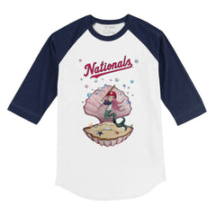 Washington Nationals Tiny Turnip Youth Mermaid 3/4-Sleeve Raglan T-Shirt - White/Navy - MLB Discount
