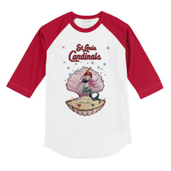 St. Louis Cardinals Tiny Turnip Youth Mermaid 3/4-Sleeve Raglan T-Shirt - White/Red - MLB Lifestyle