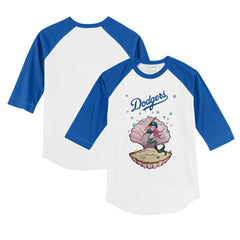 Los Angeles Dodgers Tiny Turnip Youth Mermaid 3/4-Sleeve Raglan T-Shirt - White/Royal - MLB Online