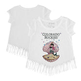 Colorado Rockies Tiny Turnip Girls Youth Mermaid Fringe T-Shirt - White - MLB Sale