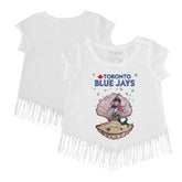 Toronto Blue Jays Tiny Turnip Girls Youth Mermaid Fringe T-Shirt - White - MLB Discount