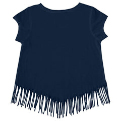 Milwaukee Brewers Tiny Turnip Girls Youth Mermaid Fringe T-Shirt - Navy - MLB Lifestyle