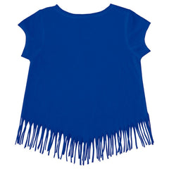 Los Angeles Dodgers Tiny Turnip Girls Youth Mermaid Fringe T-Shirt - Royal - MLB Sale