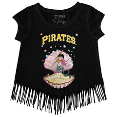 Pittsburgh Pirates Tiny Turnip Girls Youth Mermaid Fringe T-Shirt - Black - MLB Online