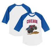 Chicago Cubs Tiny Turnip Youth Monster Truck 3/4-Sleeve Raglan T-Shirt - White/Royal - MLB Online