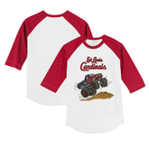St. Louis Cardinals Tiny Turnip Youth Monster Truck 3/4-Sleeve Raglan T-Shirt - White/Red - MLB on Sale