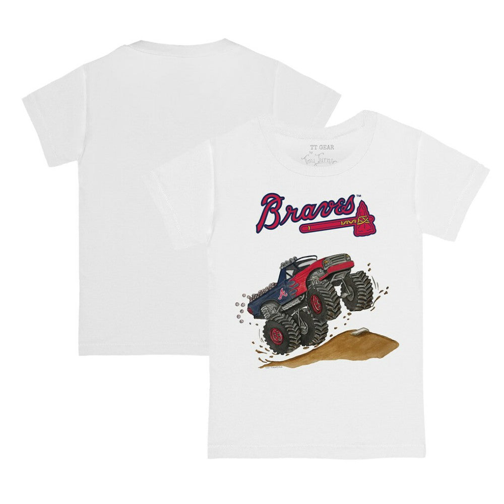 Atlanta Braves Tiny Turnip Youth Monster Truck T-Shirt - White - MLB Lifestyle