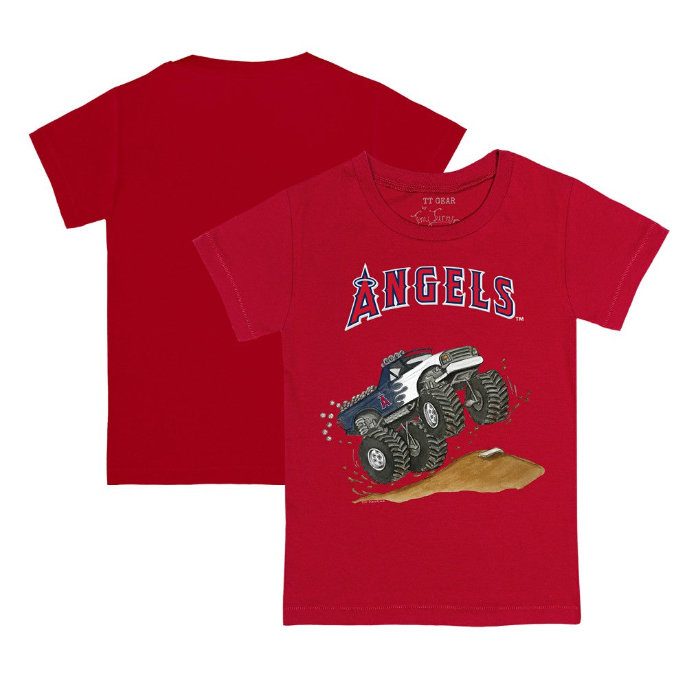 Los Angeles Angels Tiny Turnip Youth Monster Truck T-Shirt - Red - MLB Sale