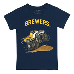 Milwaukee Brewers Tiny Turnip Youth Monster Truck T-Shirt - Navy - MLB Online