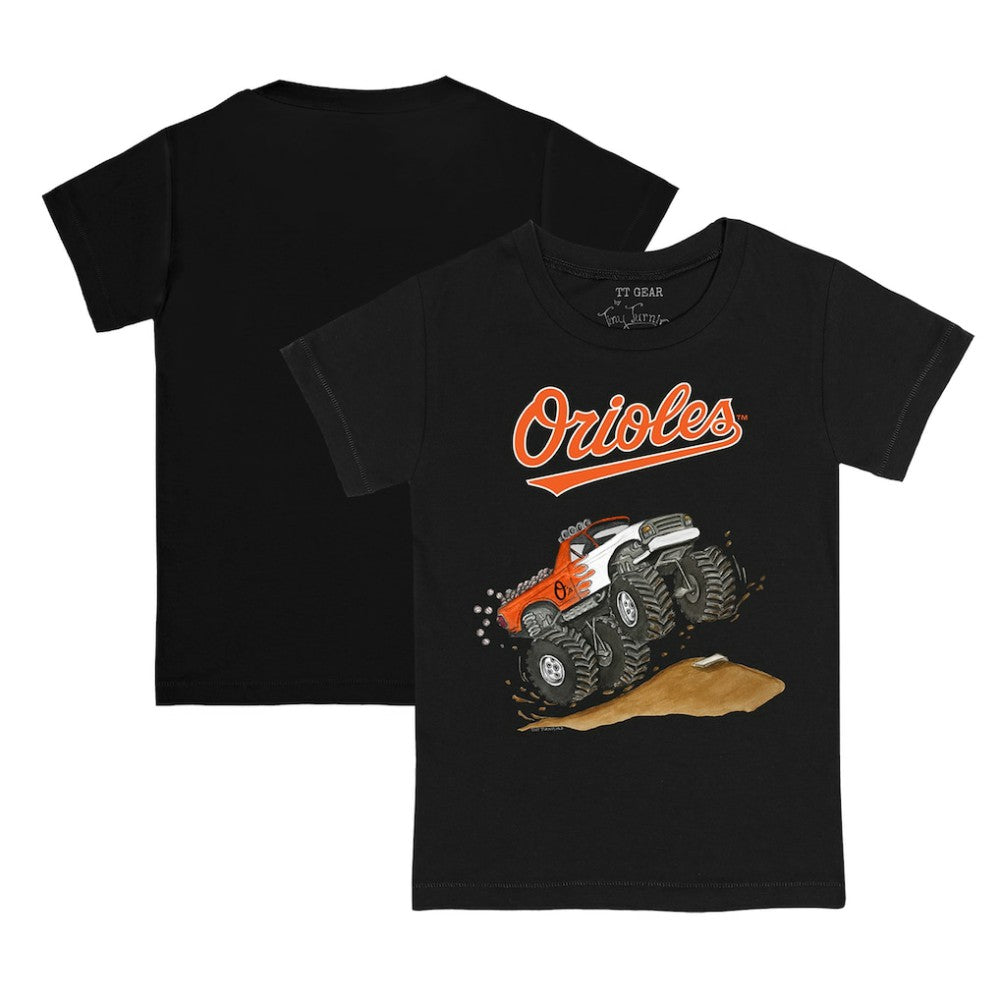 Baltimore Orioles Tiny Turnip Youth Monster Truck T-Shirt - Black - MLB on Sale