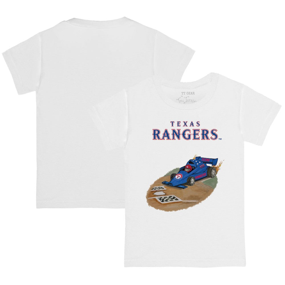 Texas Rangers Tiny Turnip Youth Race Car T-Shirt - White - MLB Lifestyle