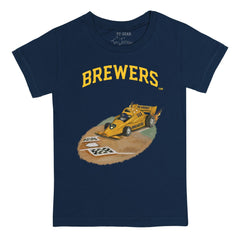 Milwaukee Brewers Tiny Turnip Youth Race Car T-Shirt - Navy - MLB Online