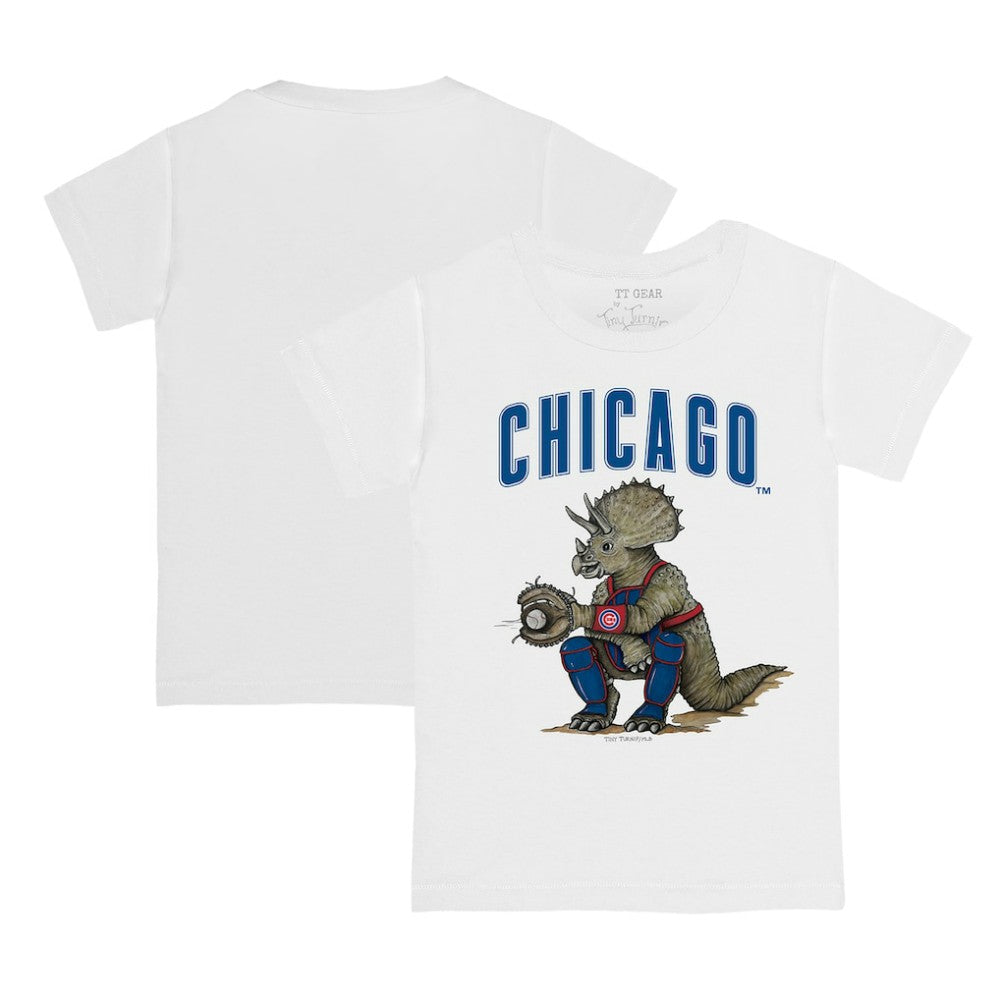 Chicago Cubs Tiny Turnip Youth Triceratops T-Shirt - White - MLB Online