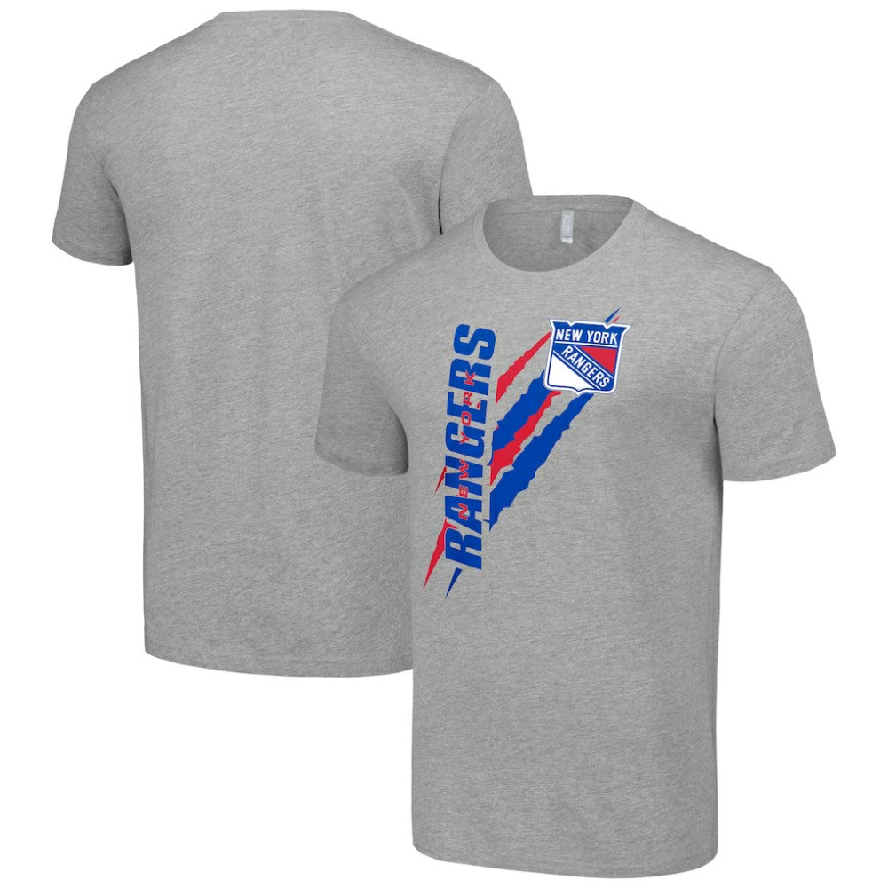 New York Rangers Starter Color Scratch T-Shirt - Heather Gray - NHL 201076160