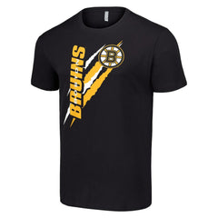 Boston Bruins Starter Color Scratch T-Shirt - Black - NHL 201076185