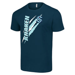 Seattle Kraken Starter Color Scratch T-Shirt - Deep Sea Blue - NHL 201076192