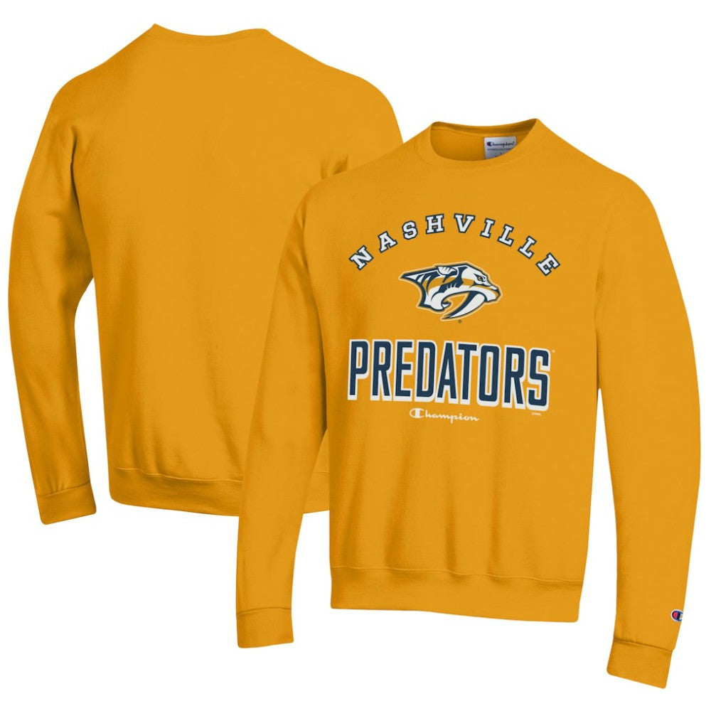 Nashville Predators Champion Eco Powerblend Crewneck Sweatshirt - Gold - NHL 201078091
