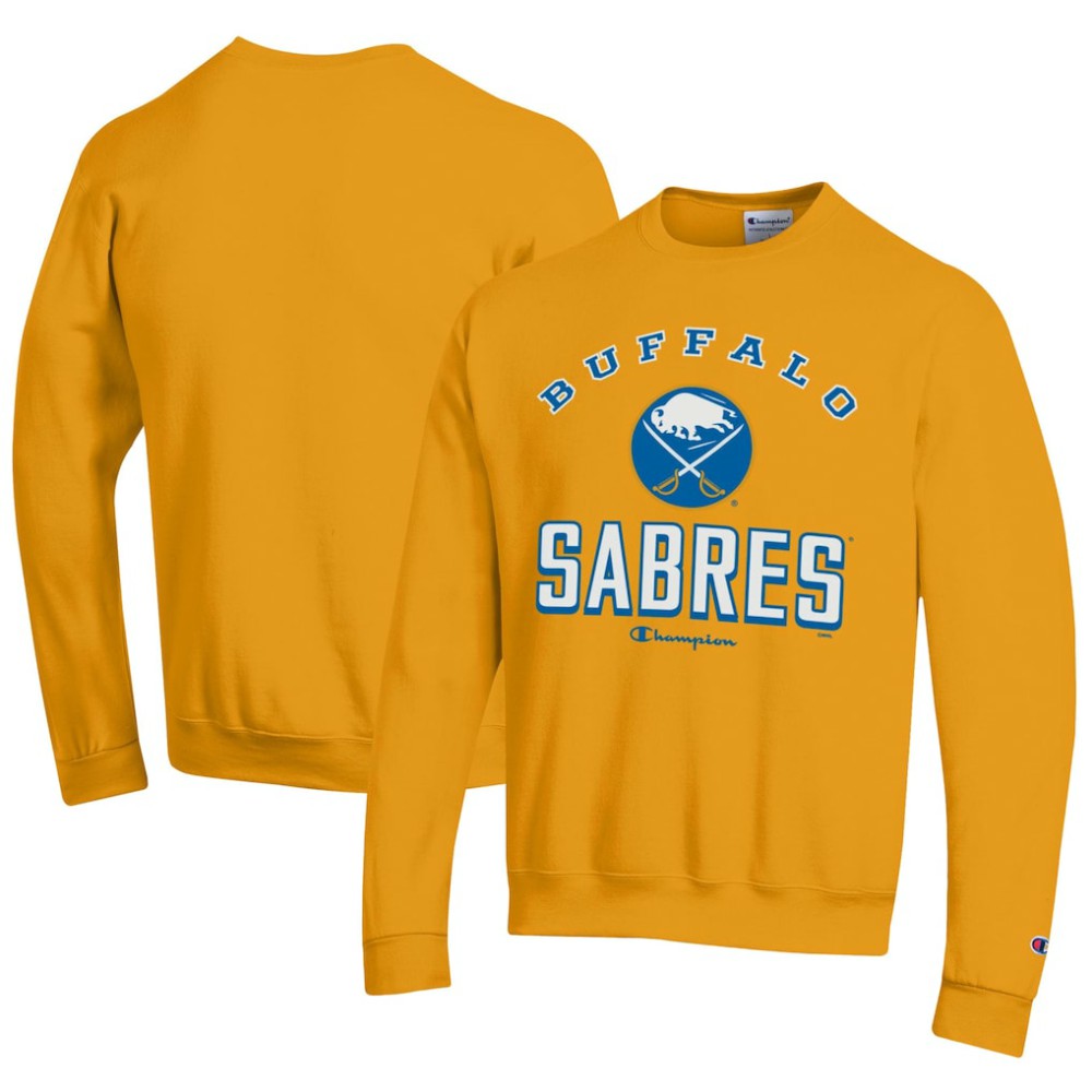 Buffalo Sabres Champion Eco Powerblend Crewneck Sweatshirt - Gold - NHL 201078108