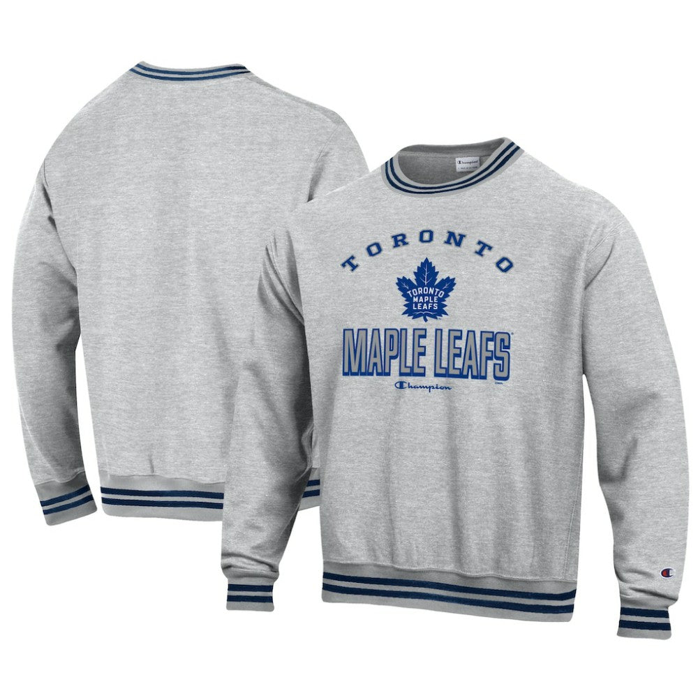 Toronto Maple Leafs Champion Reverse Weave Yarn Dye Pullover Sweatshirt - Heather Gray - NHL 201078159