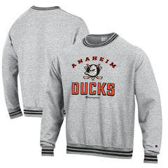 Anaheim Ducks Champion Reverse Weave Yarn Dye Pullover Sweatshirt - Heather Gray - NHL 201078163