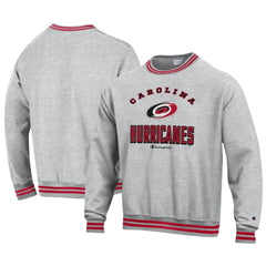 Carolina Hurricanes Champion Reverse Weave Yarn Dye Pullover Sweatshirt - Heather Gray - NHL 201078168