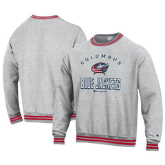Columbus Blue Jackets Champion Reverse Weave Yarn Dye Pullover Sweatshirt - Heather Gray - NHL 201078171