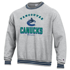 Vancouver Canucks Champion Reverse Weave Yarn Dye Pullover Sweatshirt - Heather Gray - NHL 201078173