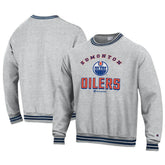 Edmonton Oilers Champion Reverse Weave Yarn Dye Pullover Sweatshirt - Heather Gray - NHL 201078175