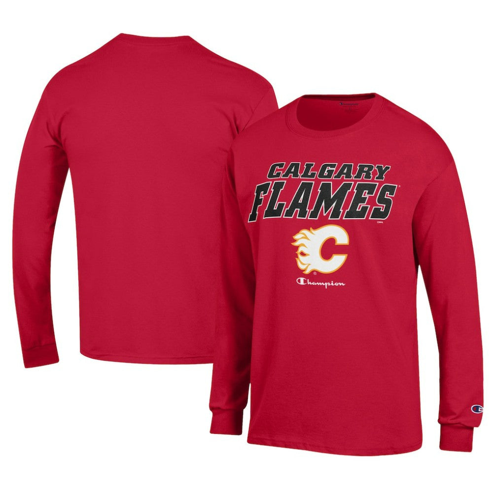Calgary Flames Champion Long-Sleeve Jersey T-Shirt - Red - NHL 201078214